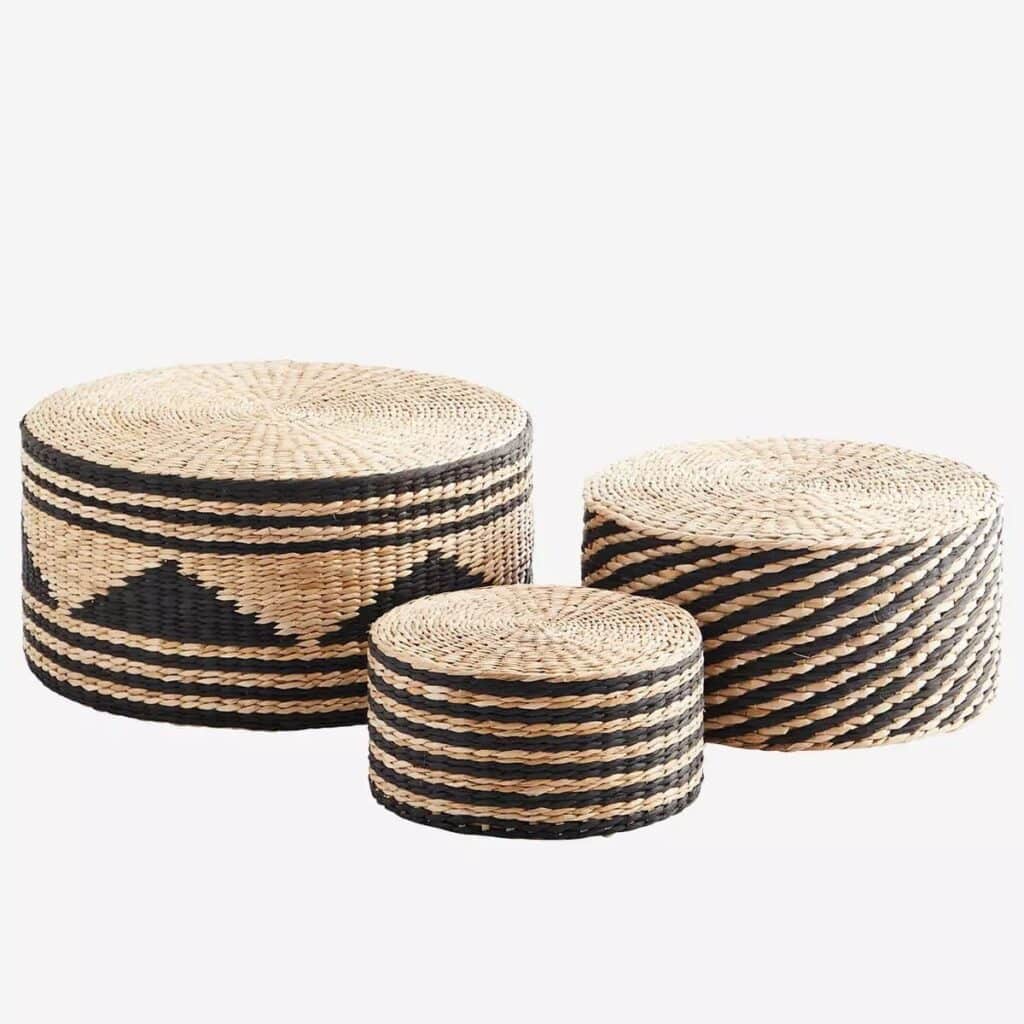 Seagrass pouffes 48x24