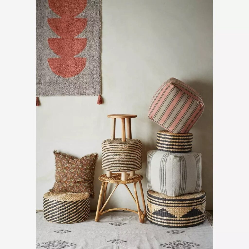 Seagrass pouffes 48x24