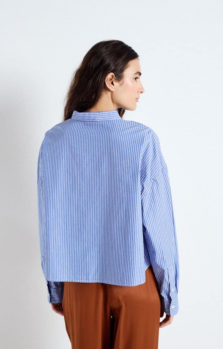 American Vintage - Trousers Zatybay Aqua Stripes