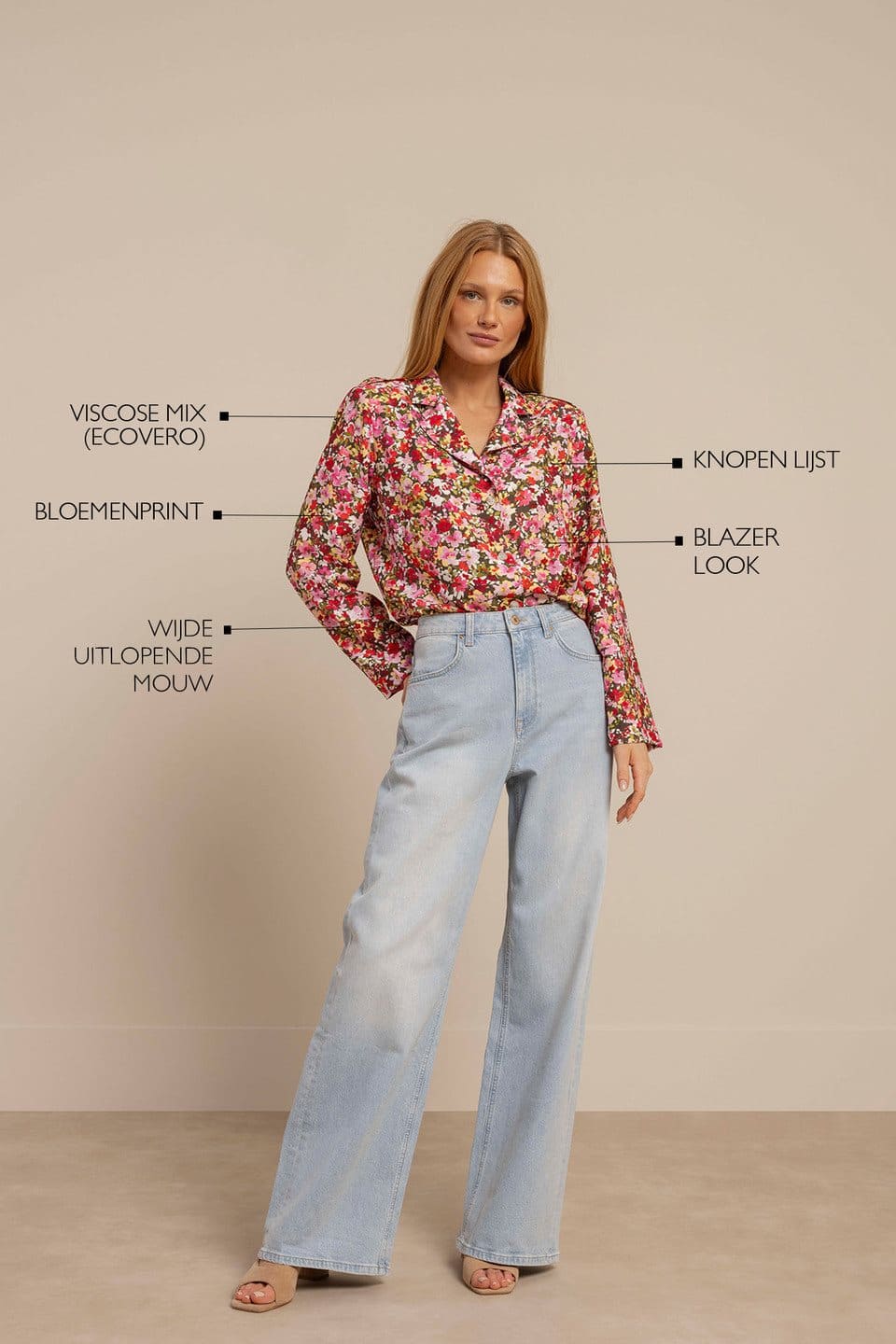 Minka flower blazer blouse