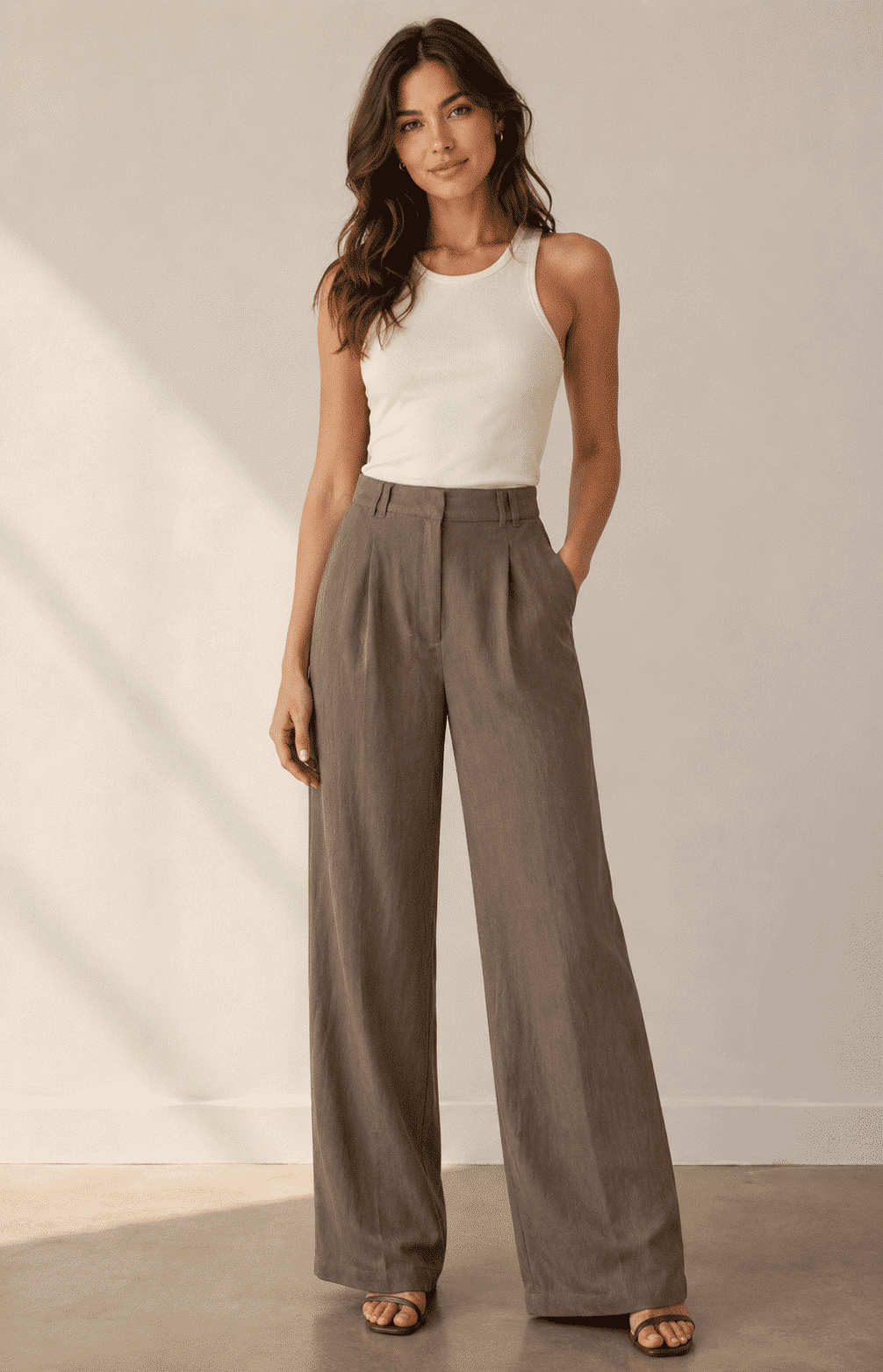 Woven wide leg