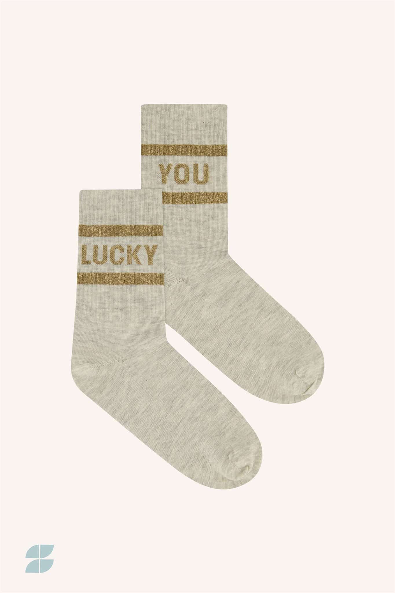 Lucky sparkle grey socks