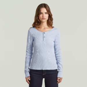 Slim henley r t ls wmn