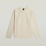 Waffle henley relaxed ls