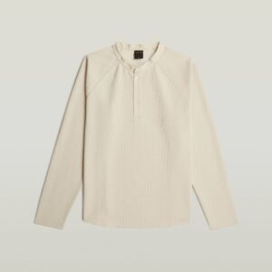 Waffle henley relaxed ls
