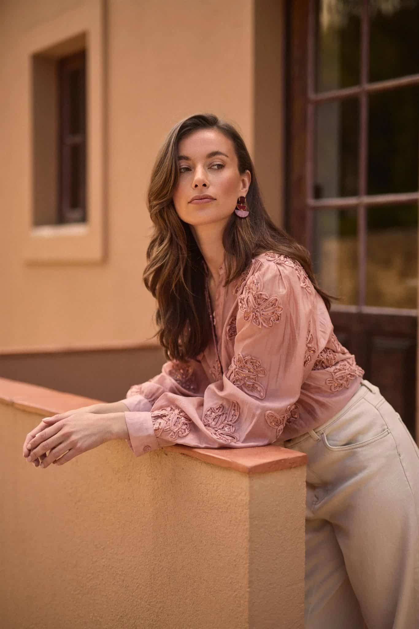 Antonella blouse paillet flowe