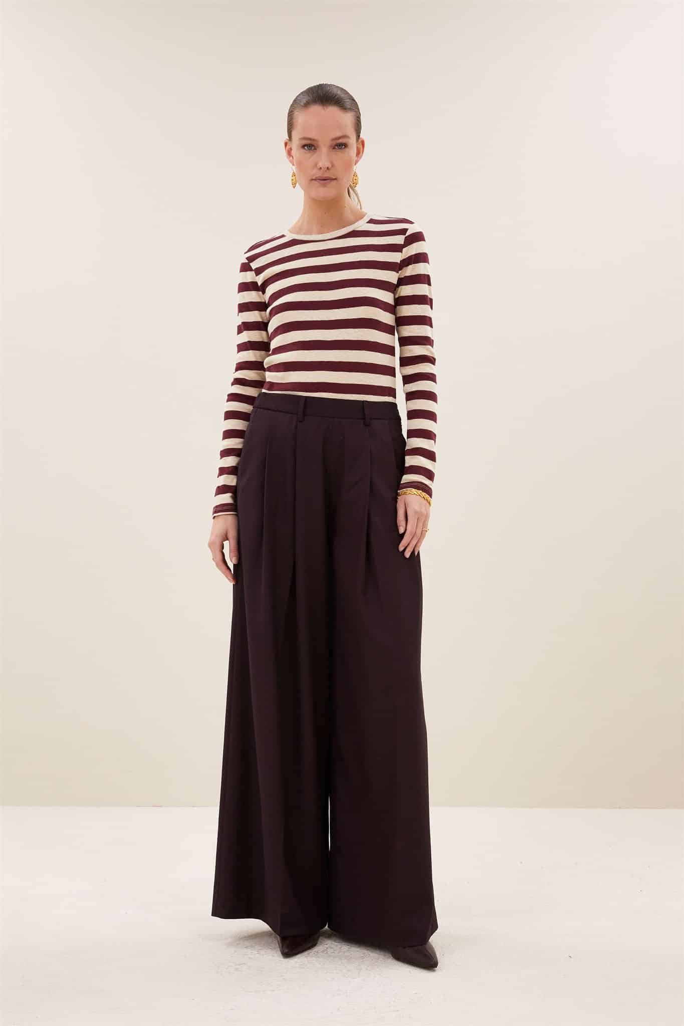 Basic ls big stripe top