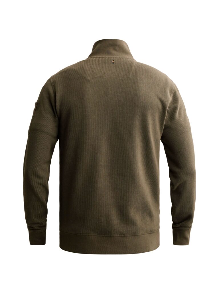 Half zip collar flat knit