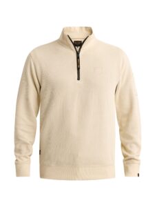 Half zip collar flat knit